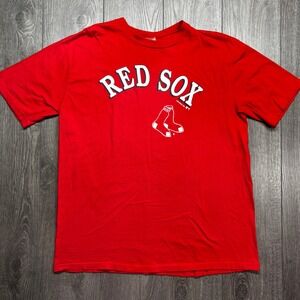 Vintage 1989 Boston Red Sox T-Shirt Red Single Stitch MLB Waves Large XL Mens